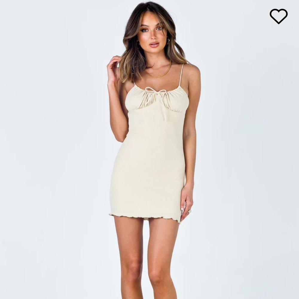 NWT Princess Polly Slow Dancing Mini Dress Beige